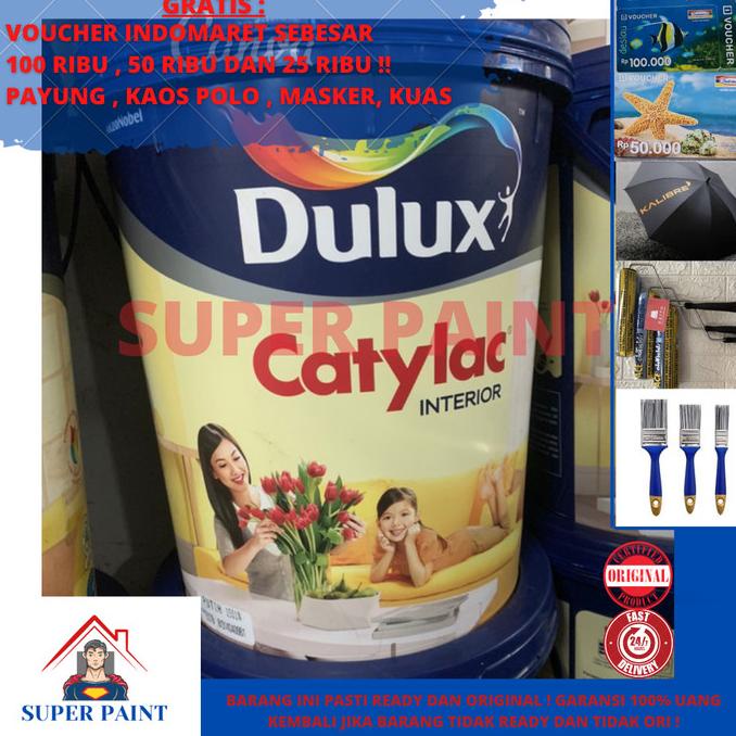 Jual CAT TEMBOK DULUX CATYLAC INTERIOR PUTIH 1501 ASLI PABRIK UKURAN ...