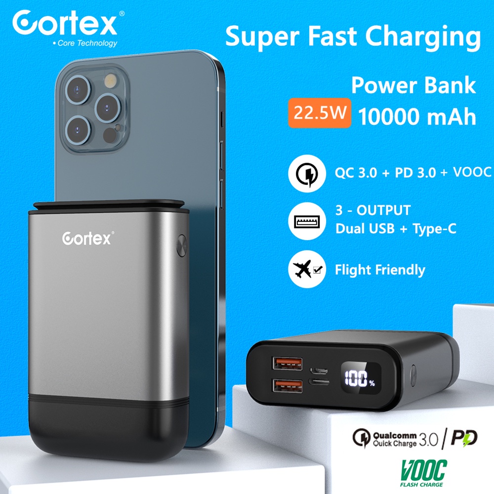 Jual Cortex 10000mAh 22.5W Super Fast Charging mini Powerbank QC3.0+PD3 ...