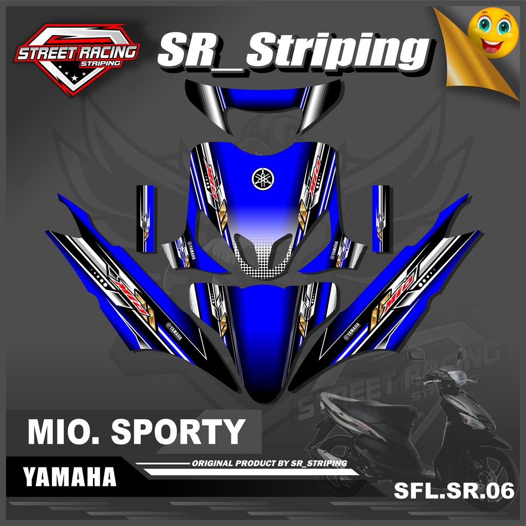 Jual Sticker Decal Full Body Mio Sporty Decal Sticker Striping Variasi Mio Sporty Motif Racing