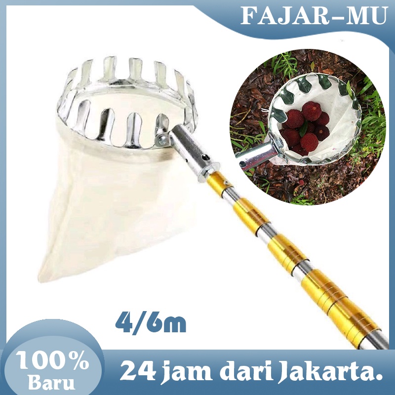 Jual Alat Petik Buah Tongkat Pemetik Buah Teleskopik 4/6 Meter Tiang ...