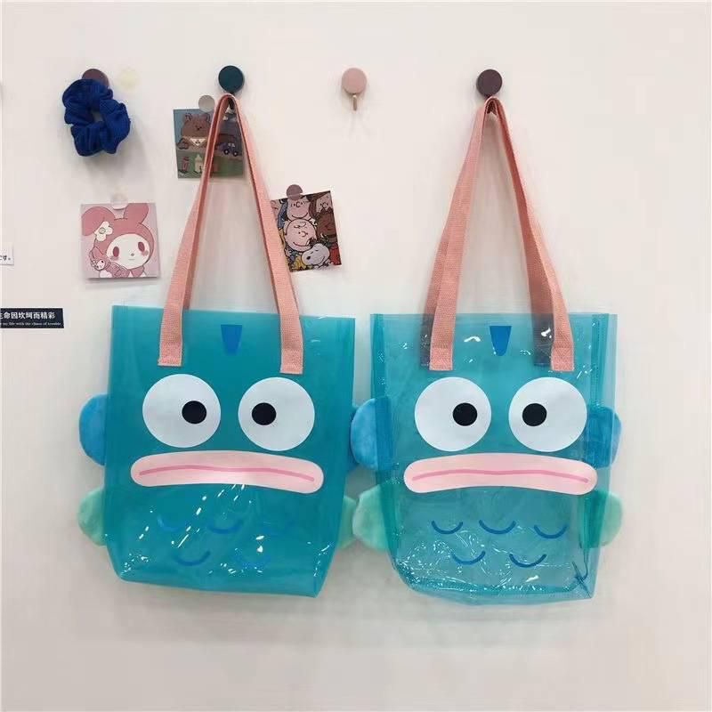 Totebag biru transparan dan tidak transparan bagus buat kerja hangout tas gym dll