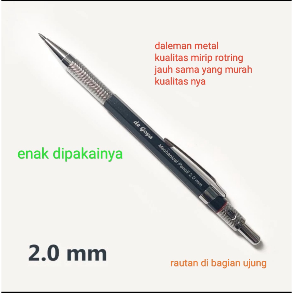 Jual pensil mekanik 2.0 de goya body metal campuran | Shopee Indonesia