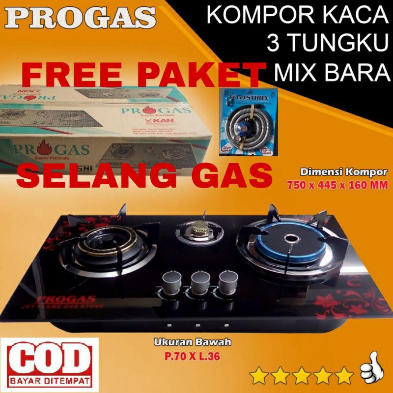 Jual Progas Kompor Gas Tungku Infrared Mix Bara Tanam Kaca Shopee Indonesia