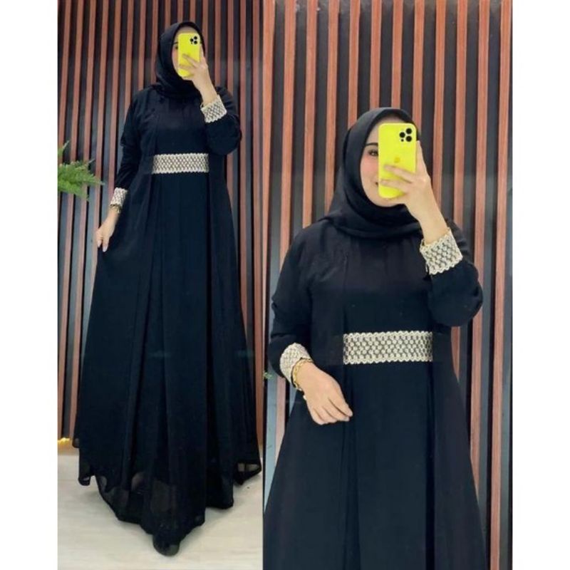 Jual Delisa Gamis Abaya Kaftan Maxy Dress Terbaru Longdress Wanita