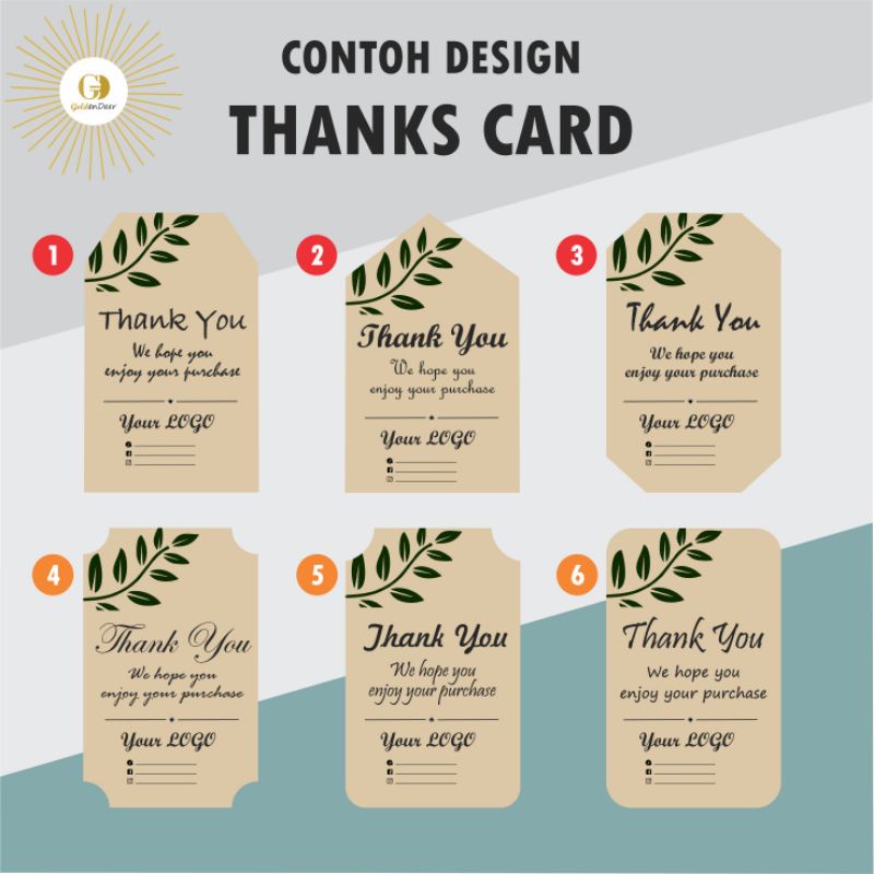 Jual Cetak Thank You Card Custome Card Kartu Ucapan Terima Kasih Toko Online Shop Shopee 3423