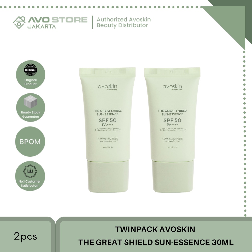 Jual TWIN PACK Avoskin The Great Shield Sun-Essence 30ml SPF 50 PA ...