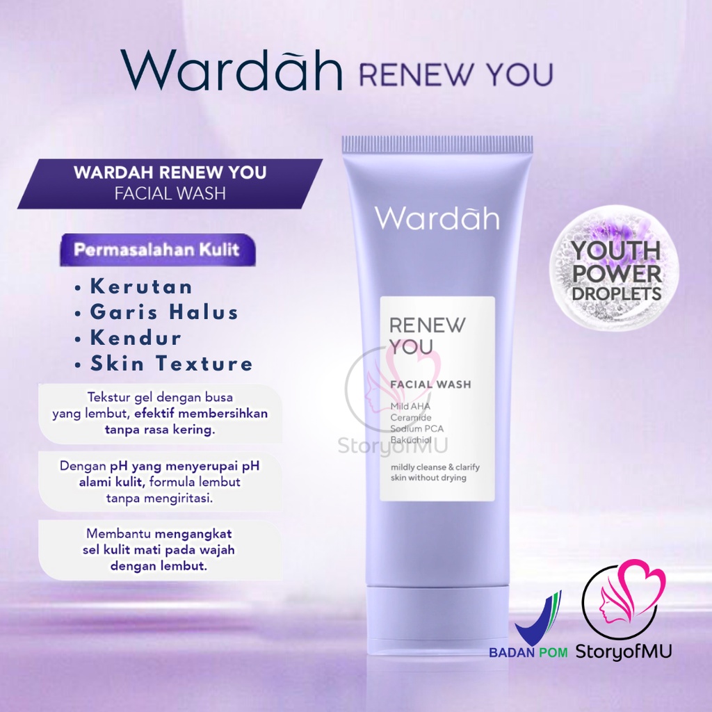 Jual WARDAH Renew You Anti Aging Facial Wash With Natural AHA 100ml