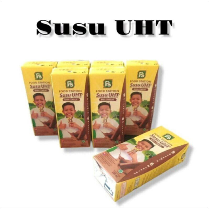 Jual SUSU UHT Food Station Rasa Coklat, Full Cream 200ML - 1botol ...