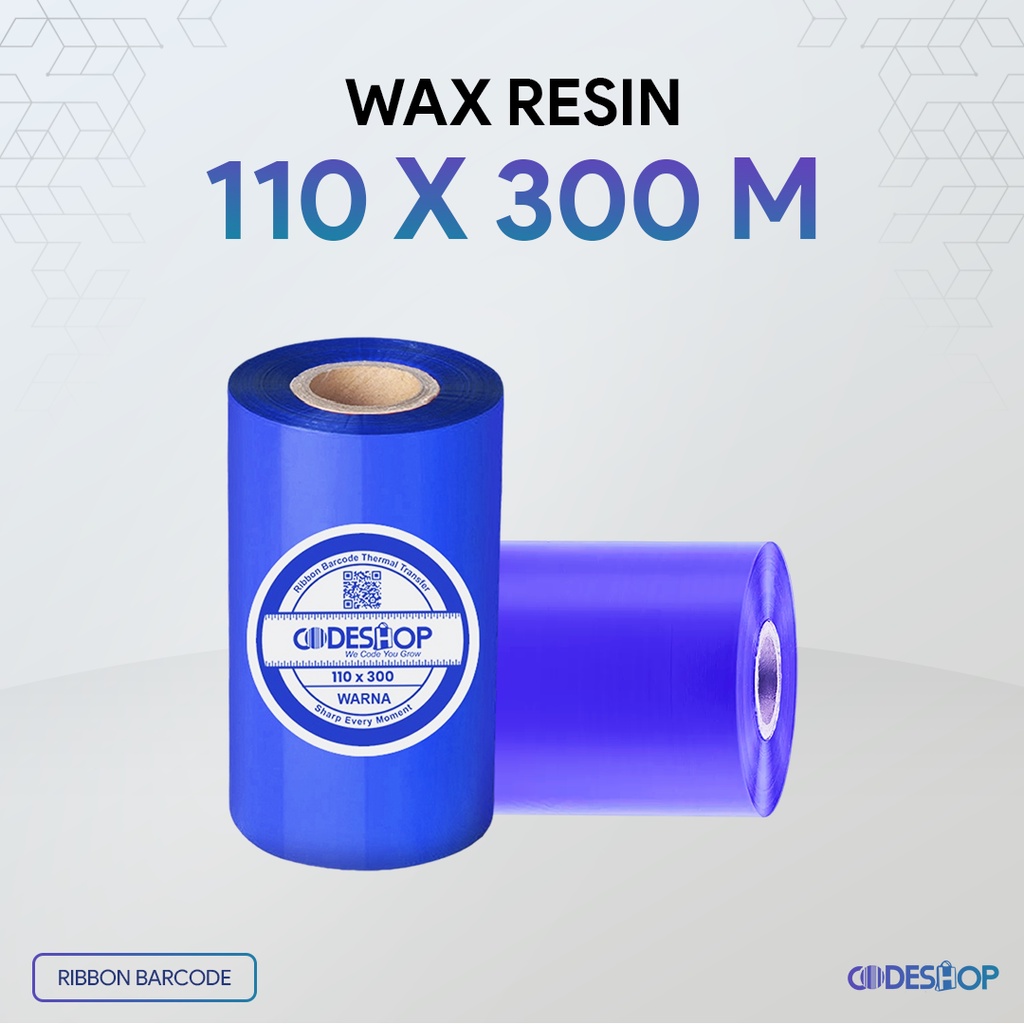 Jual Ribbon Barcode Biru Wax Resin 110 mm X 300 Meter | Shopee Indonesia