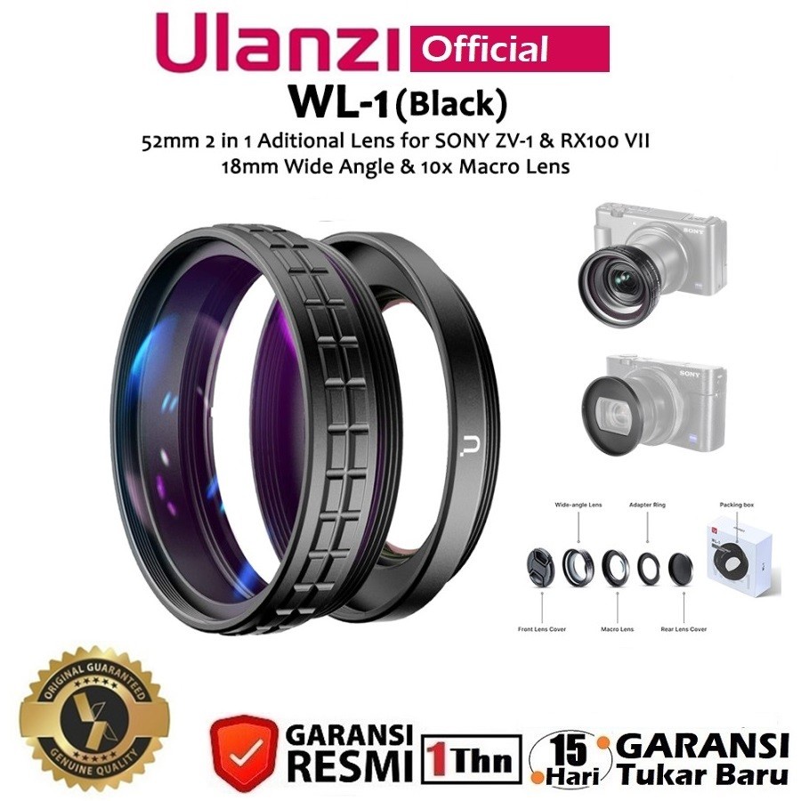 Ulanzi WL-1 Wide Angle/Macro Lens for Sony ZV-1/ Sony RX100 VII