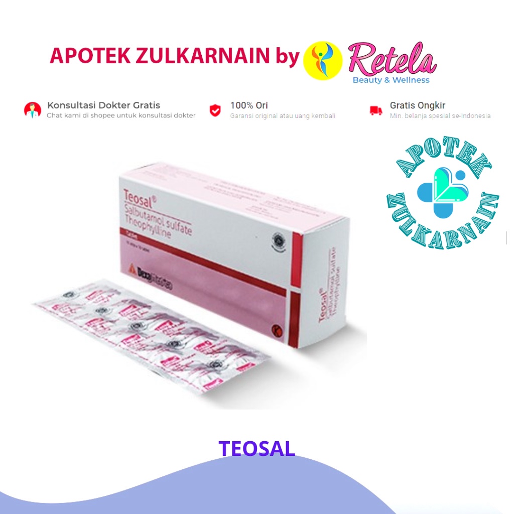 Jual Teosal Strip Tablet Salbutamol Sulfate Teofilin Theophylline Shopee Indonesia