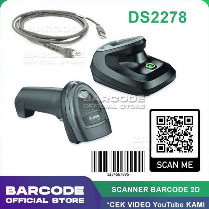 Jual Scanner Barcode Zebra DS2278 Imager Wireless 1D & 2D Cordless DS22 ...