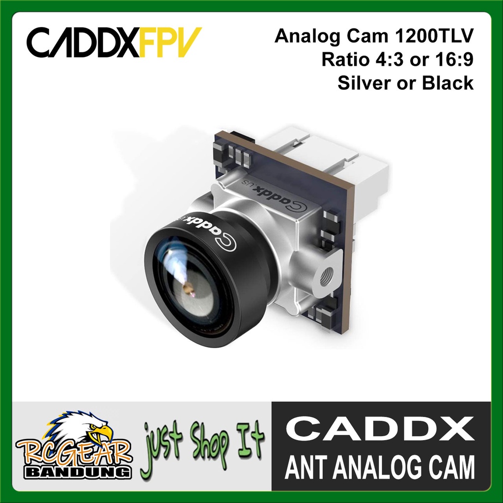 Jual CADDX ANT Nano FPV Camera Analog 1200TVL PAL NTSC Black Silver 4:3 ...