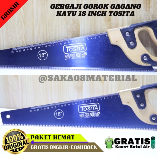 Jual PROMO GERGAJI KAYU 18 INCH GAGANG KAYU TOSITA ORIGINAL TERBARU ...