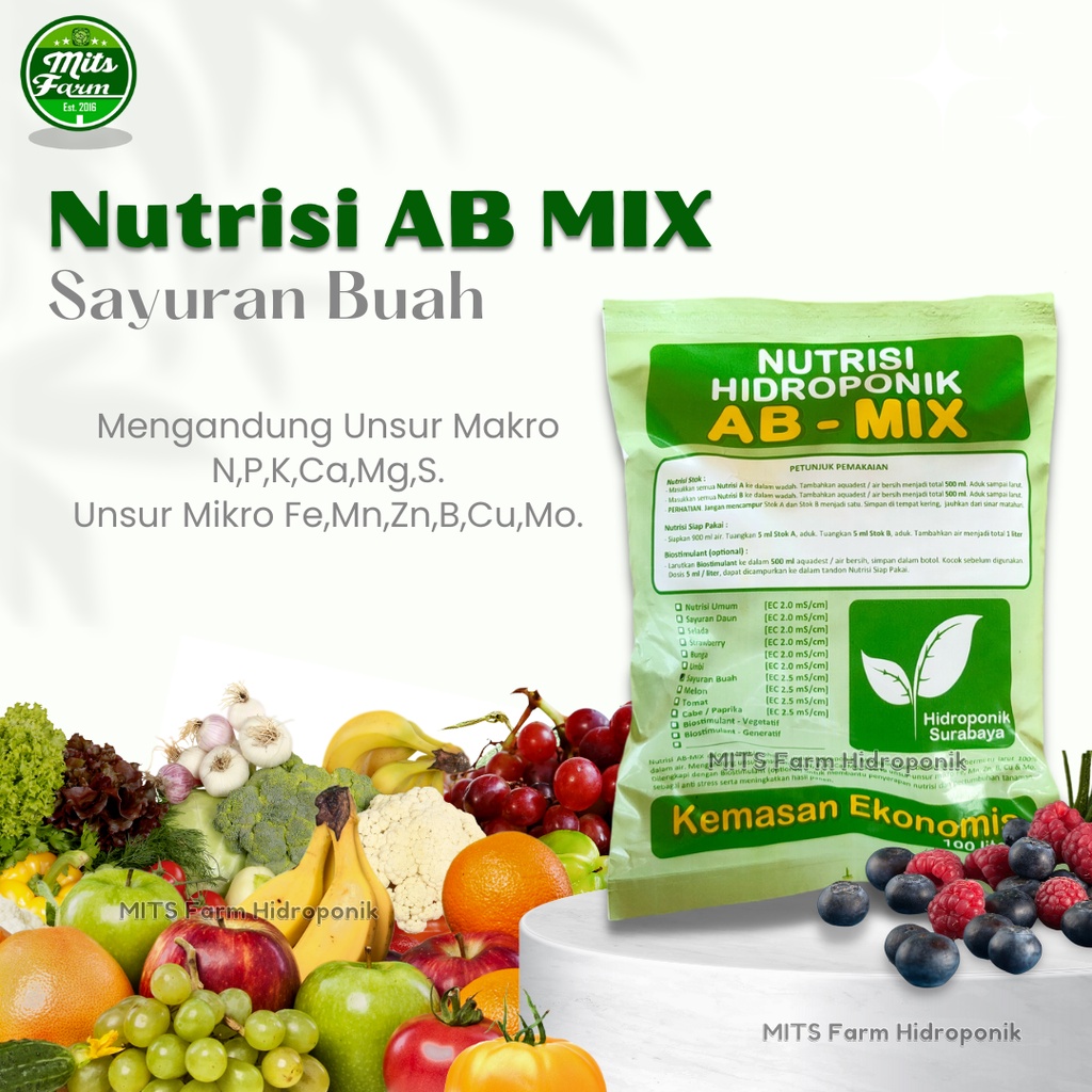 Jual Nutrisi Ab Mix Sayuran Buah Nutrisi Hidroponik | Shopee Indonesia