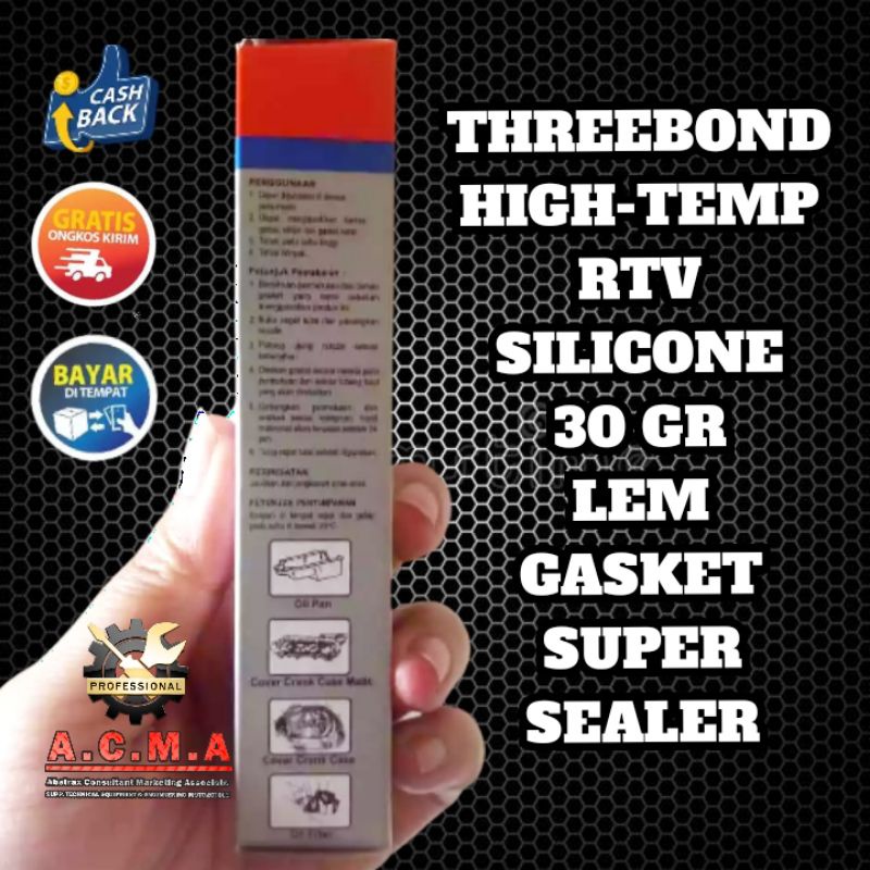 Jual Lem Gasket Lem Packing THREEBOND HIGH-TEMP RTV Silicone 30 GR ...