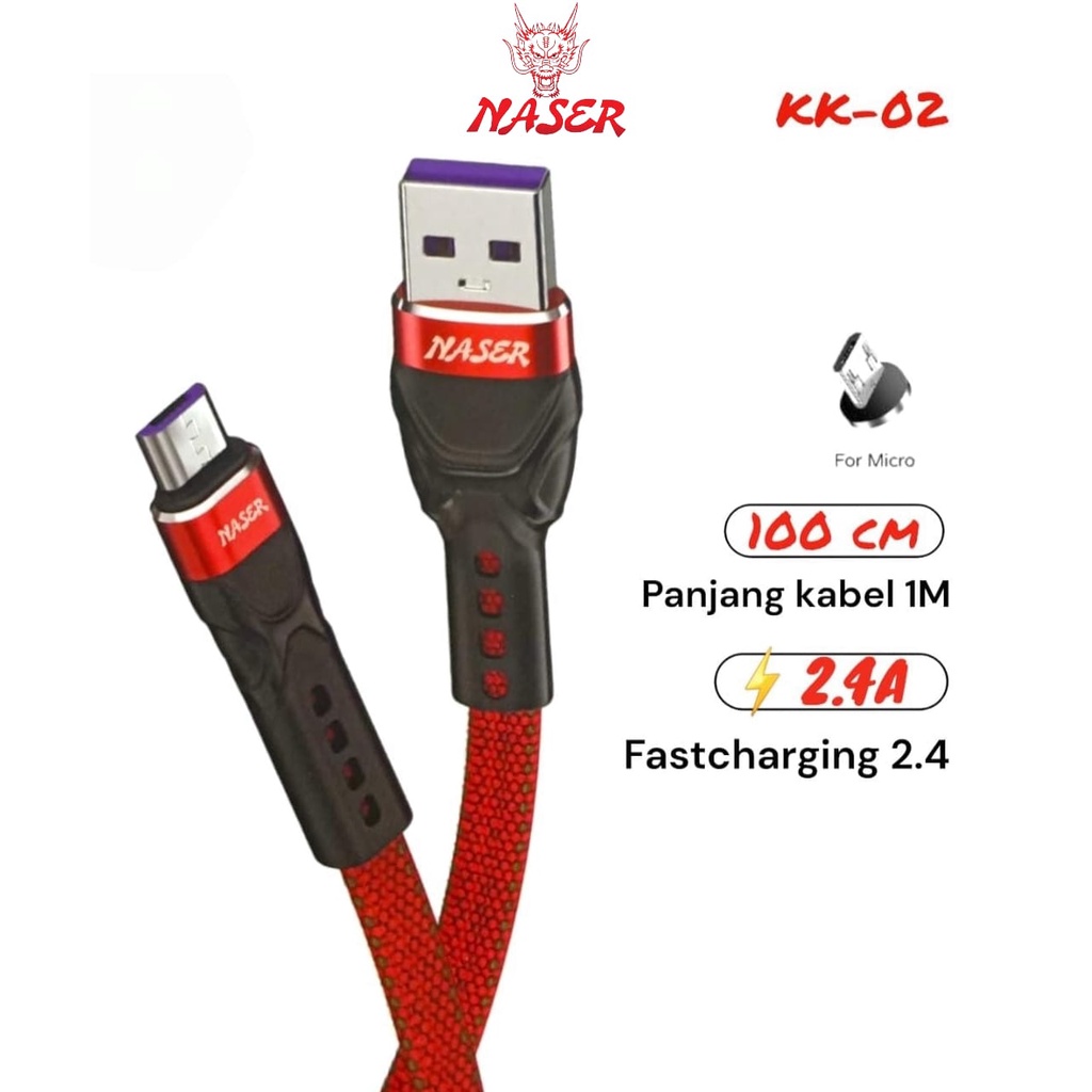 Jual NASER KABEL DATA CHARGER USB KK-02 / USB Data Cable Fast Charging ...