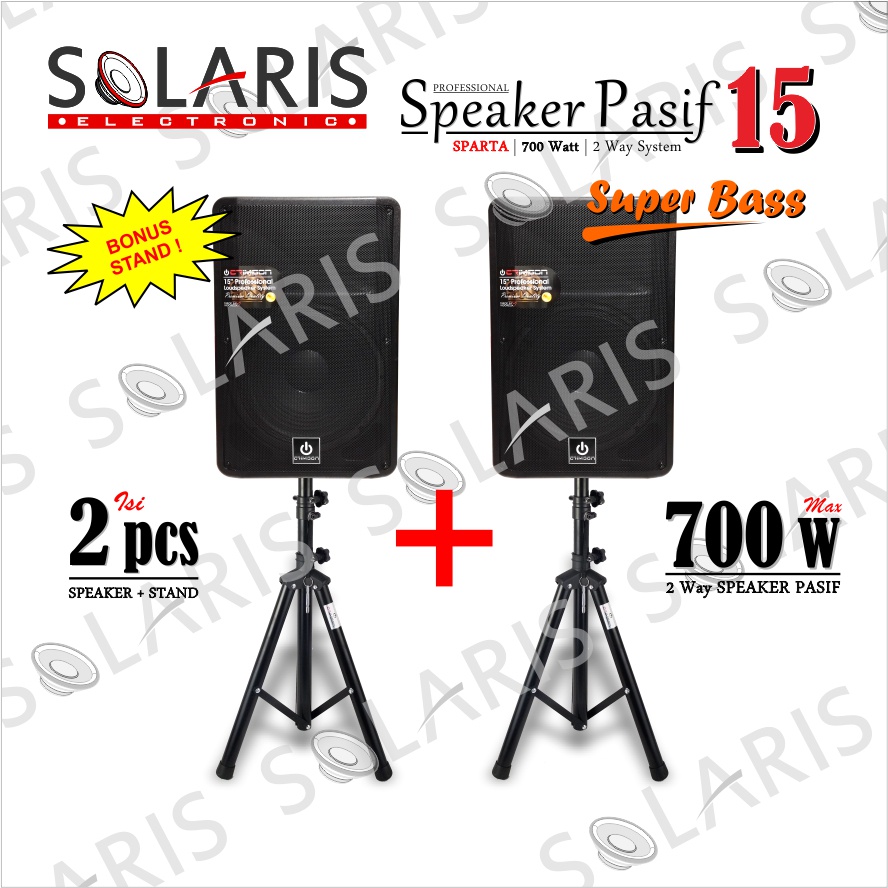 Jual SPEAKER PASIF 15 Inch + STAND 700 Watt SUPER BASS Crimson - SPARTA ...