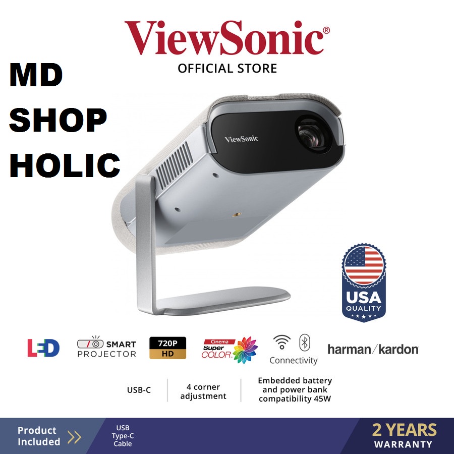 Jual ViewSonic M1 Pro Smart LED Ultimate Portable Projector | Shopee ...