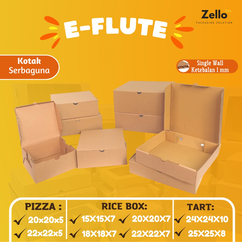 Jual E-FLUTE Kardus Corrugated Box Hampers Souvenir Rice Box Pizza Cake ...