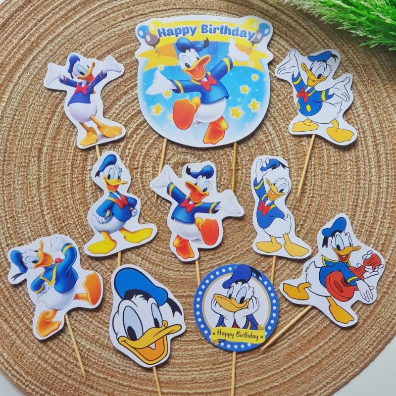 Jual Satu Set Cake Topper Hiasan Kue Ulang Tahun Karakter Donald Duck Donald Bebek Shopee