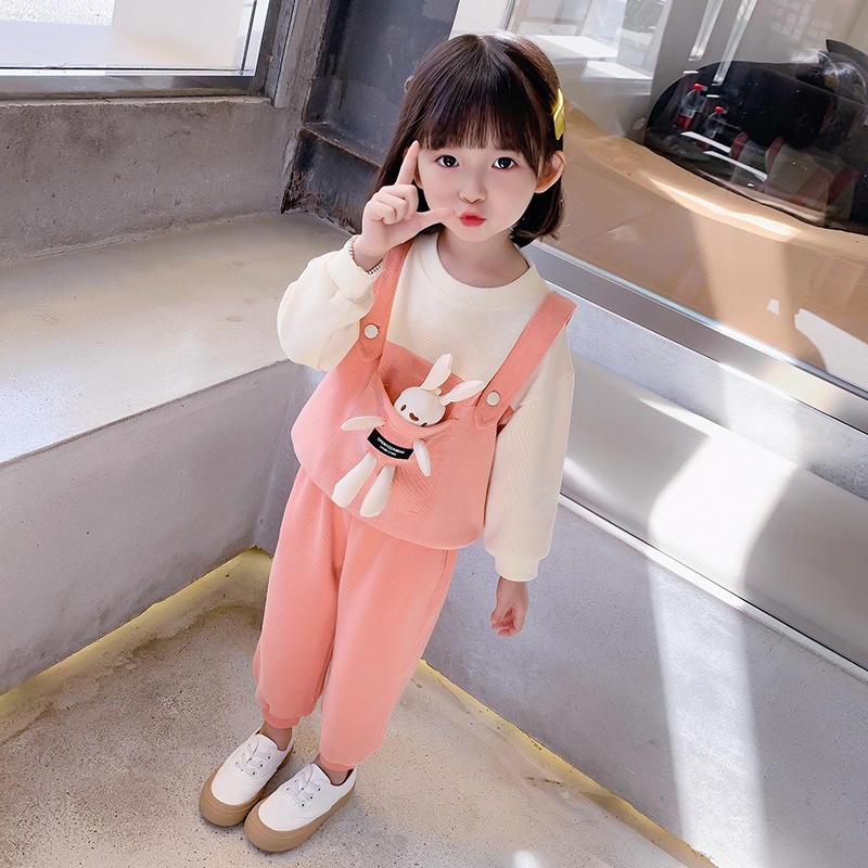 Jual Setelan Baju Anak Perempuan 2in1 FREE Boneka / Baju Setelan Anak