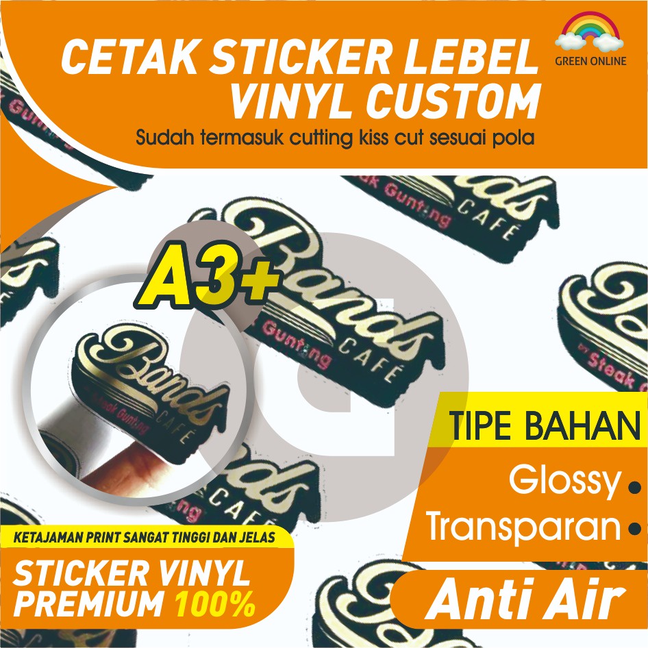 Jual STIKER VINYL A3+ LABEL MAKANAN MINUMAN STIKER ANTI AIR | Shopee ...