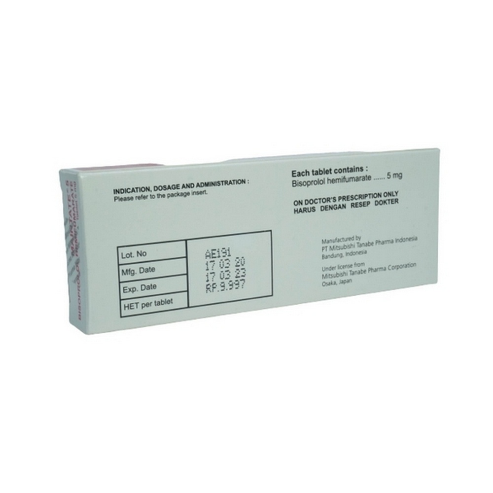 Jual MAINTATE 5 MG 1 STRIP ISI 10 TABLET/BISOPROLOL/OBAT HIPERTENSI ...