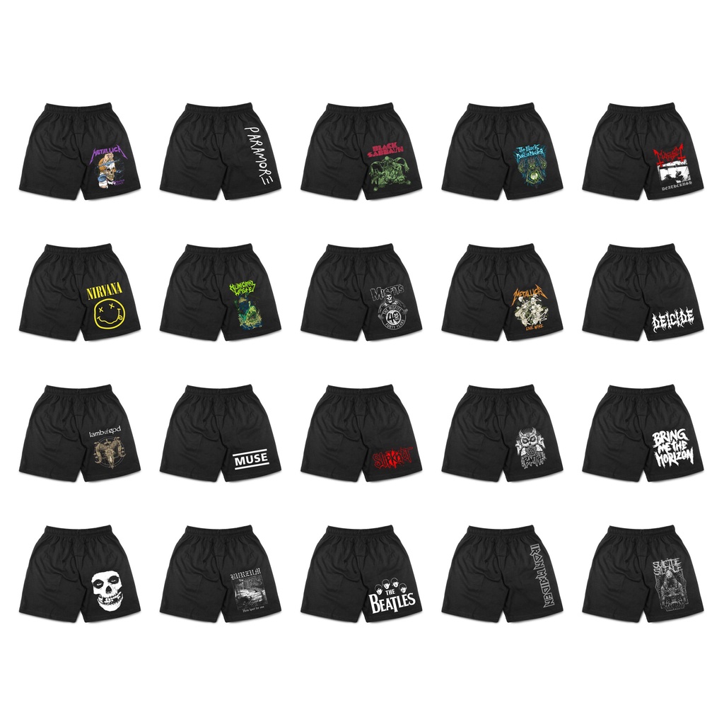 Jual BOXER PRIA boxer motif band metal boxer BURZUM celana pendek SHORT