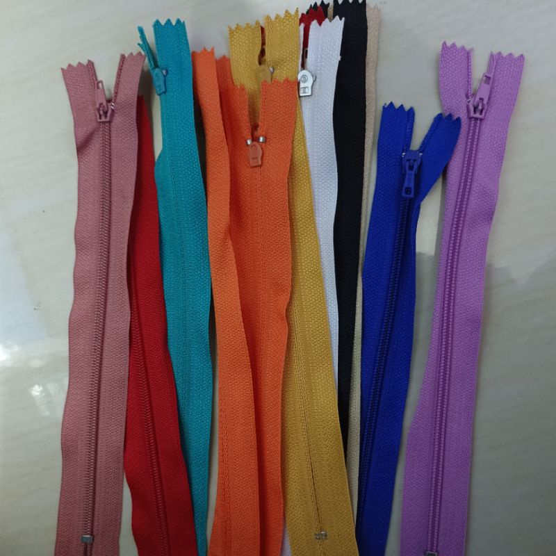 Jual Resleting Rits bahan mix campur warna 7 inch 17.5cm 1 lusin 12 pcs ...
