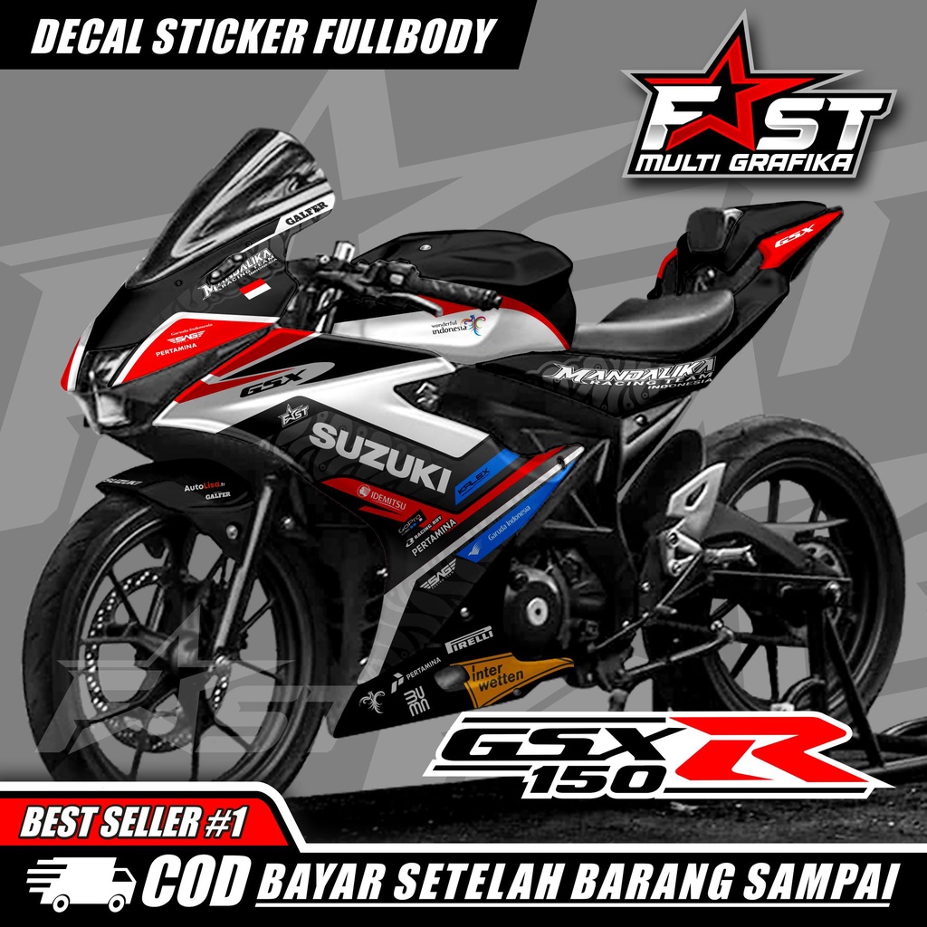 Jual TERBARU BISA COD Decal Gsx R150 Full Body Mandalika Variasi Stiker ...