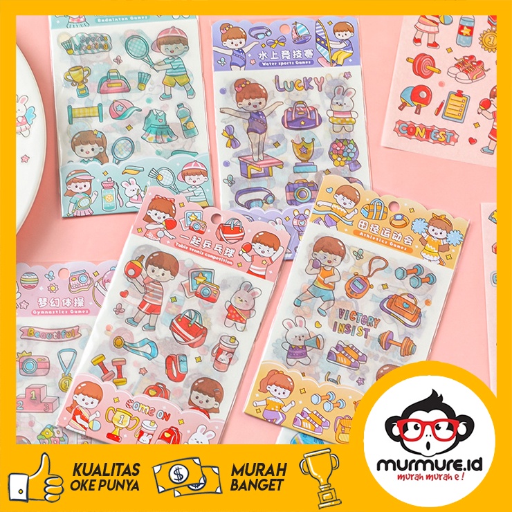 Jual MURMURE.ID | 4 PCS CUTE CARTOON SPORT ACTIVITY STICKERS PET DIY ...