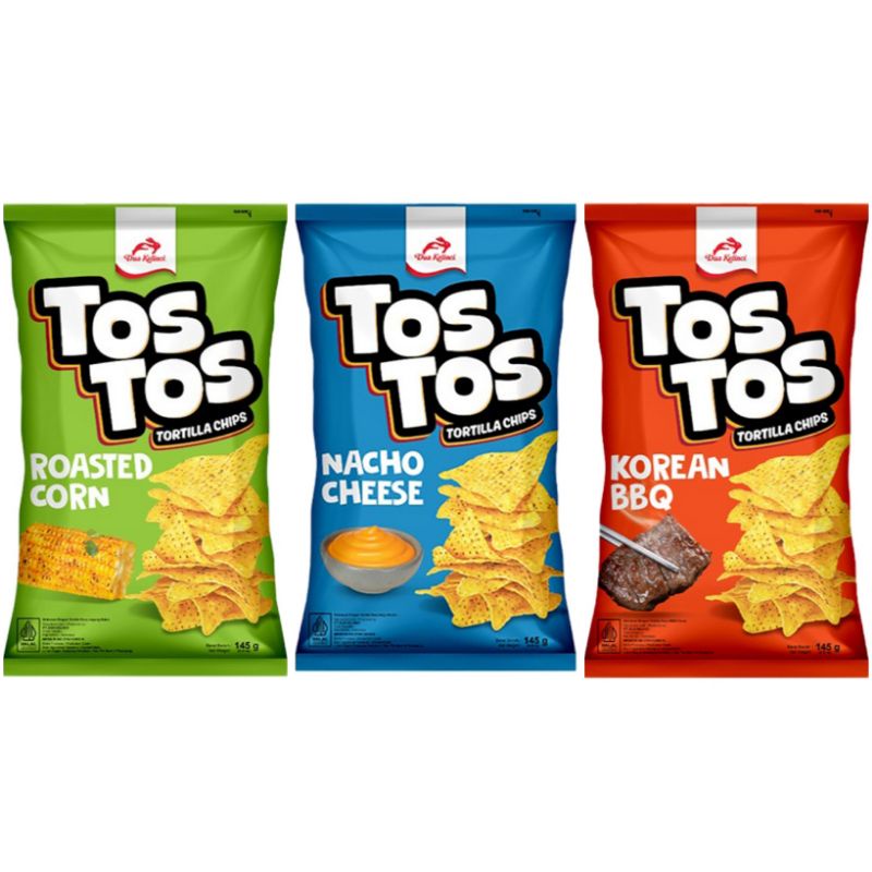 Jual Tos Tos Snack Tortilla Chips Roasted Corn Nacho Cheese Korean Bbq