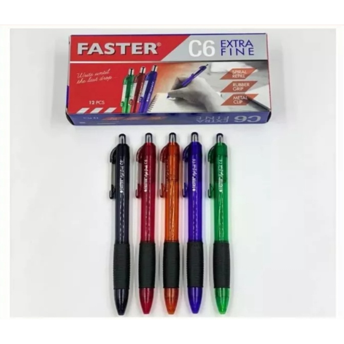 Jual PULPEN FASTER C6 CETEK EXTRA FINE / PULPEN CLICK / BALLPOINT C6 1 ...