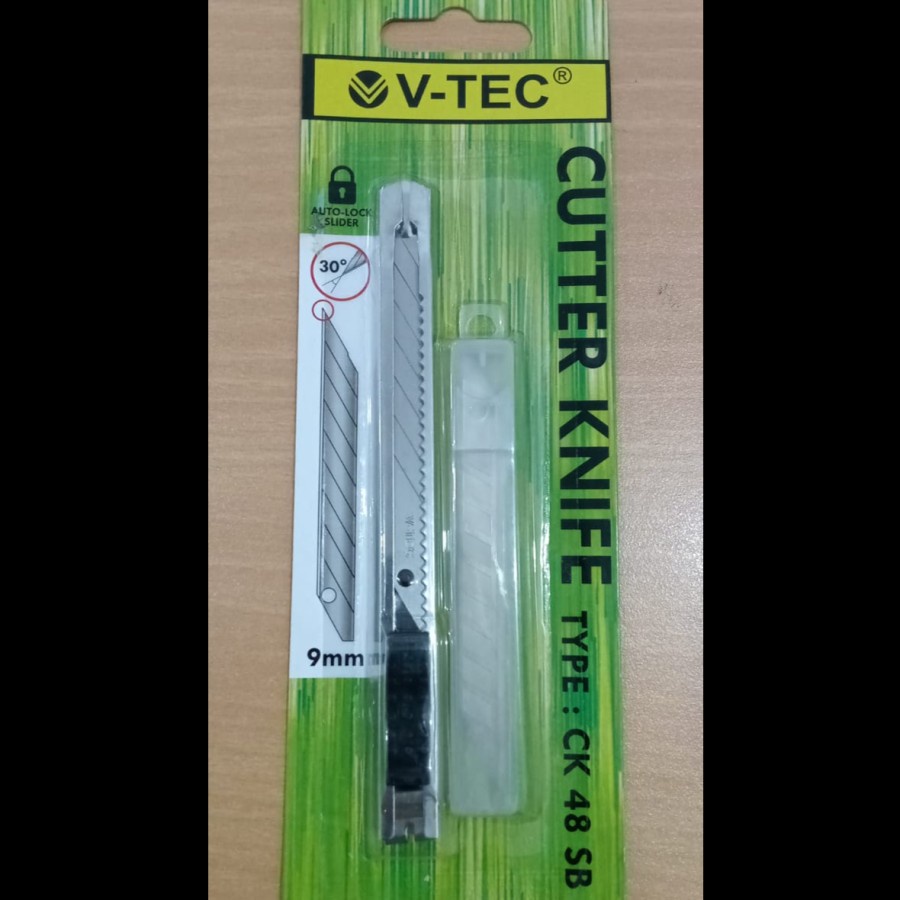 Jual V-TEC Cutter Knife Type CK 48 SB (30 Derajat) | Shopee Indonesia