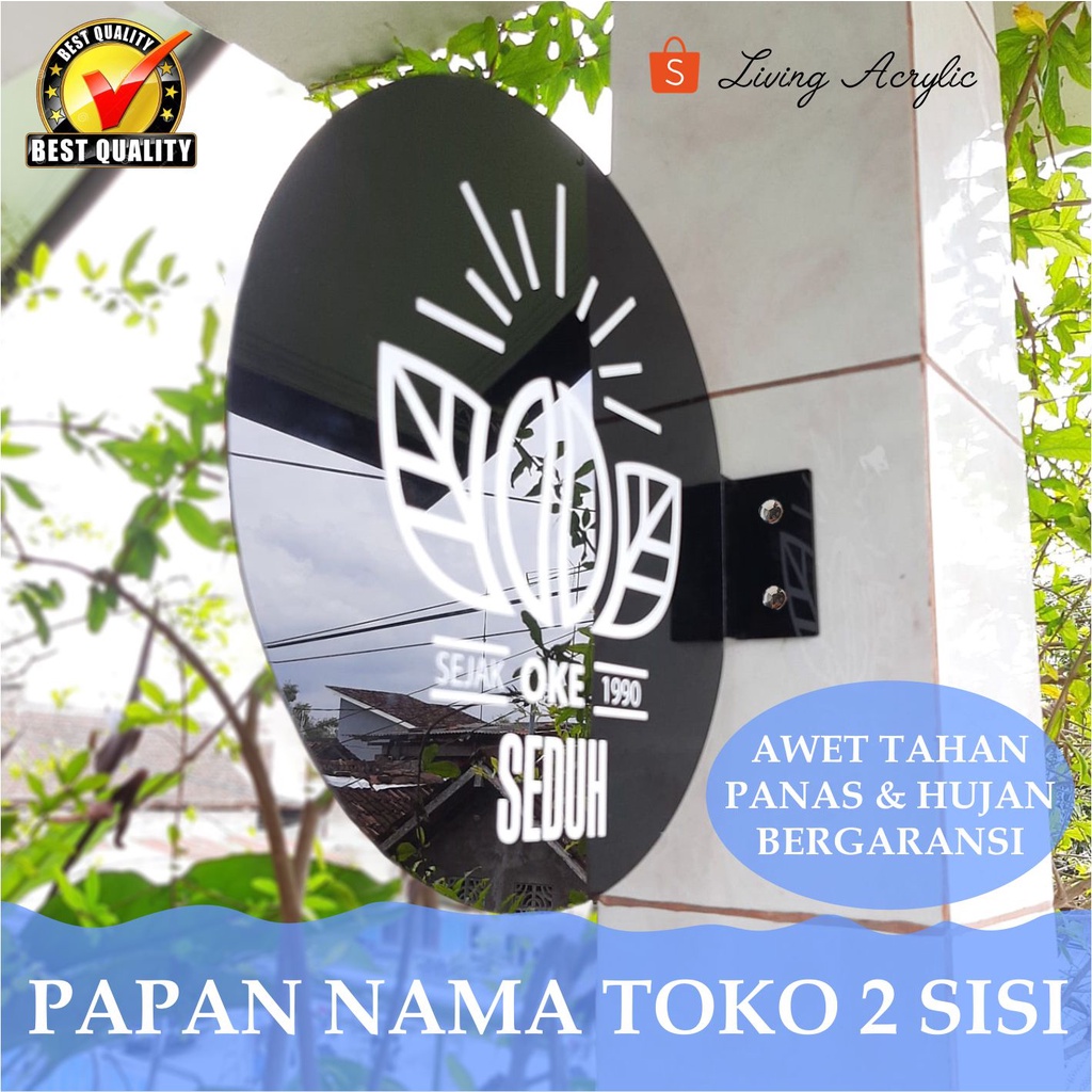 Jual Papan Nama Toko Akrilik 2 Sisi Usaha Sign Board Acrylic | Shopee ...