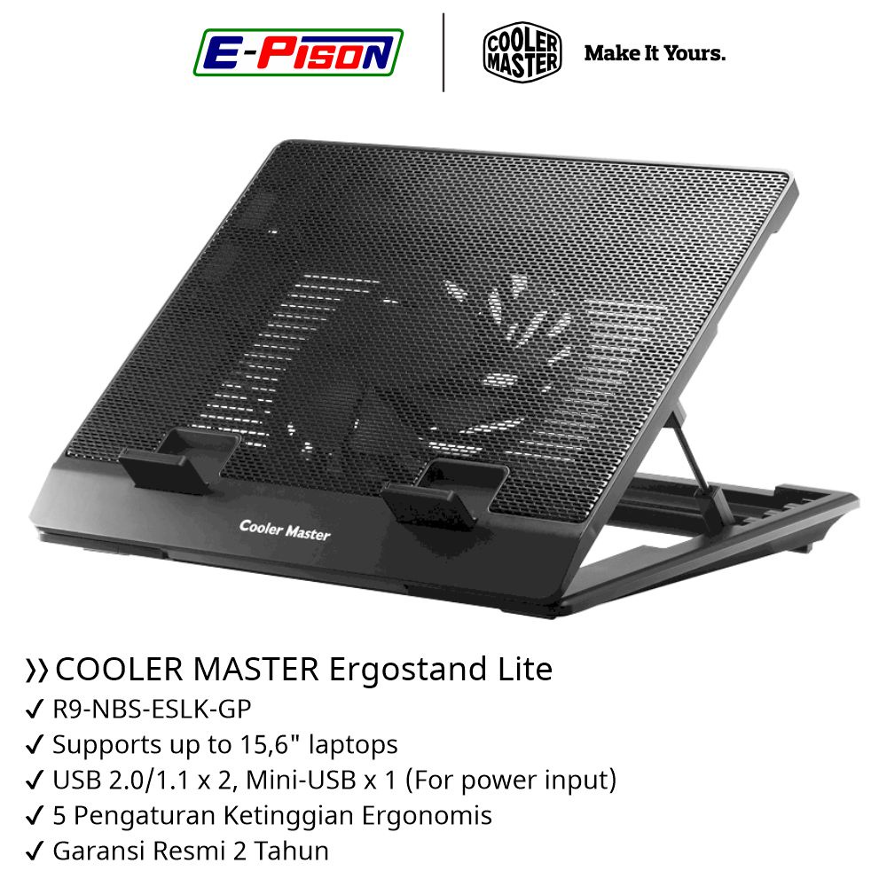 Jual Cooling Pad Laptop COOLER MASTER ERGOSTAND LITE Kipas Pendingin ...