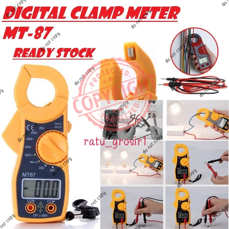 Jual Digital Clamp Meter MT87 Tang Ampere Multimeter MT 87 Kabel Tester