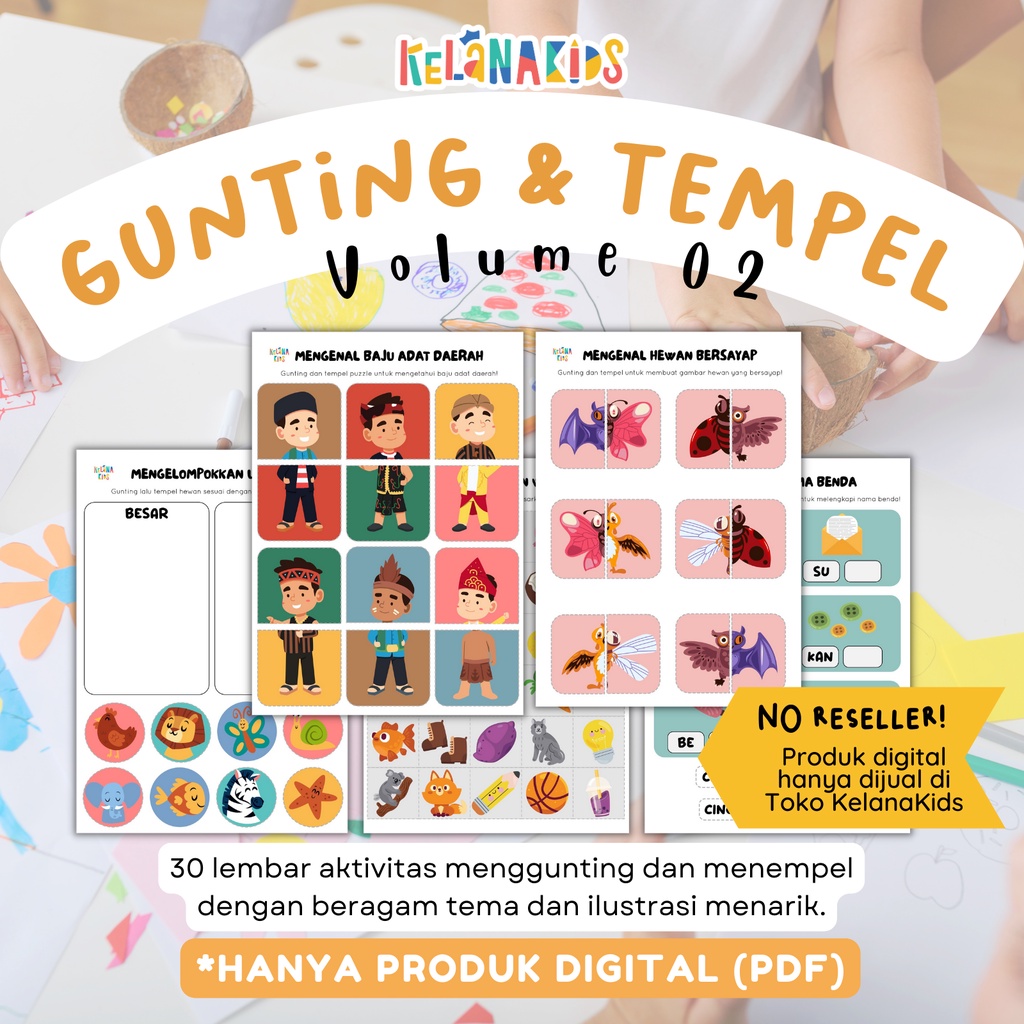 Jual Printable Aktivitas Gunting Tempel Vol. 02 - 30 Lembar Kerja ...