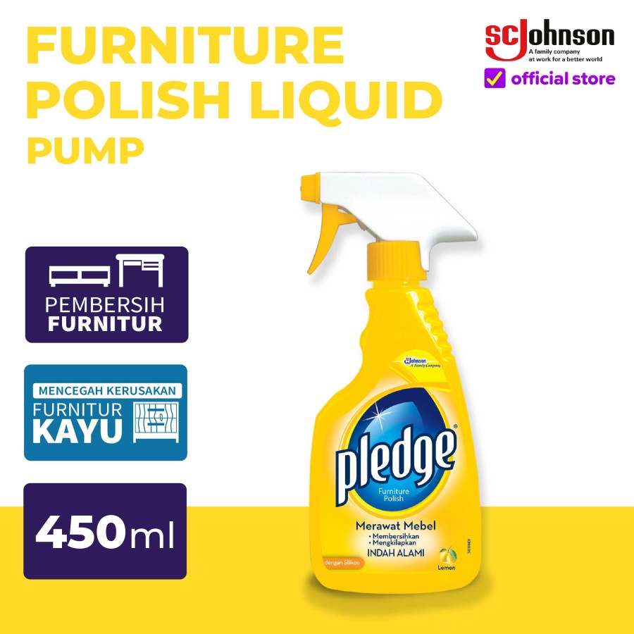 Jual Pledge Furniture Polish Liquid Pump 450ml Shopee Indonesia