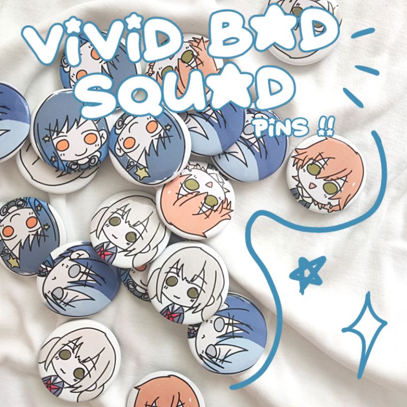 Jual vivid bad squad pins (akito, touya, kohane, an) | project sekai ...