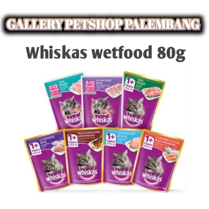 Jual Makanan kucing whiskas pouch basah 80g ada banyak varian, silahkan