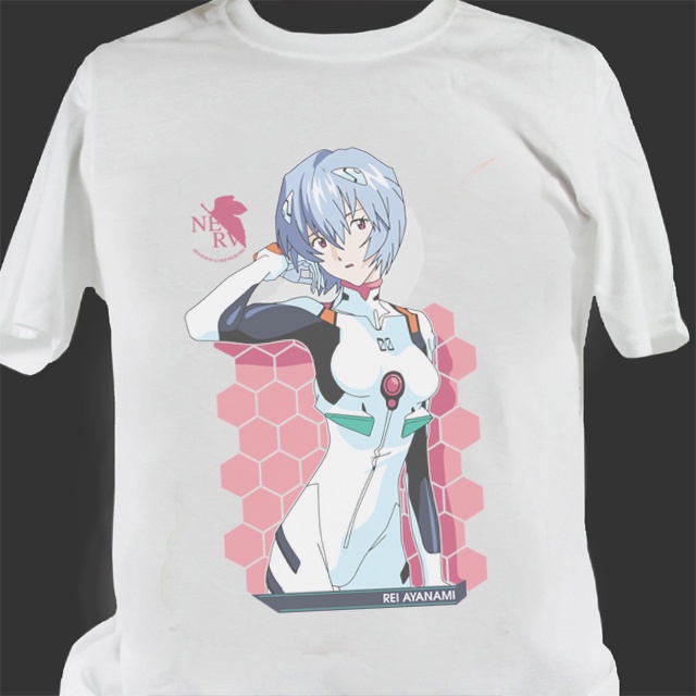 Evangelion T-Shirt Mit Rei Ayanami & Asuka Print - Anime Design Aus 100% Baumwolle