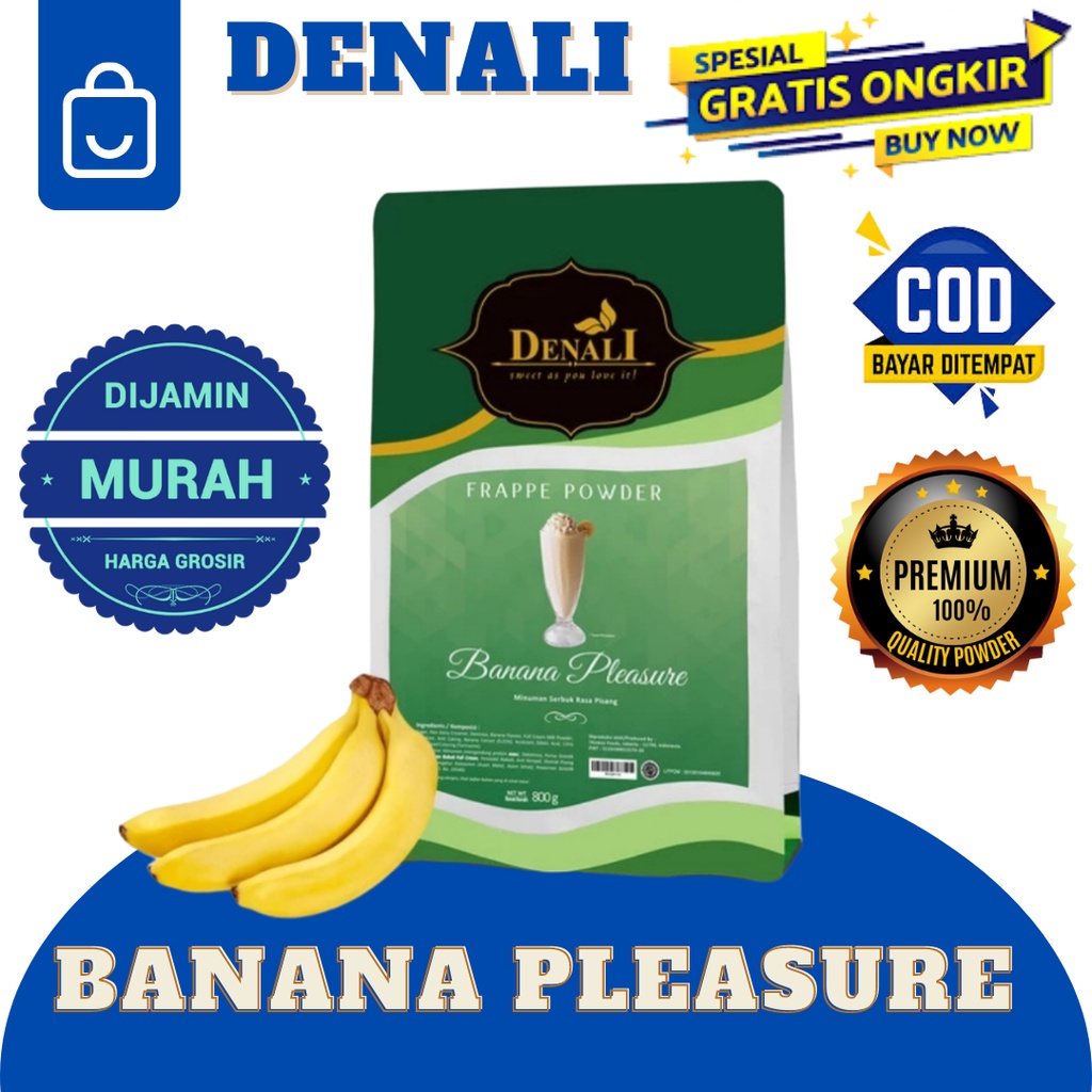 Jual Denali Banana Pleasure Powder Rasa Pisang Frappe Minuman Kekinian Shopee Indonesia