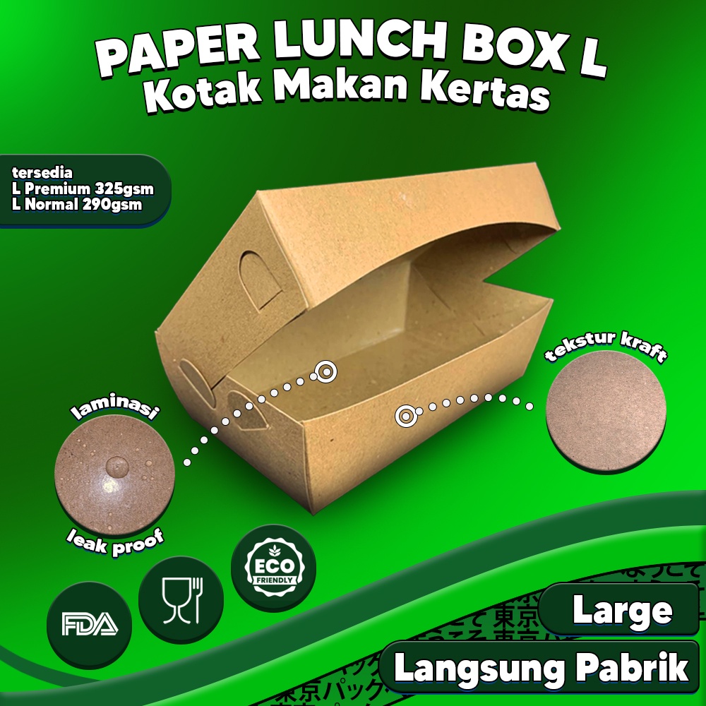 Jual Paper Lunch Box Bahan Kraft Lunch Box Paper Coklat Size M L S Grosir Shopee Indonesia