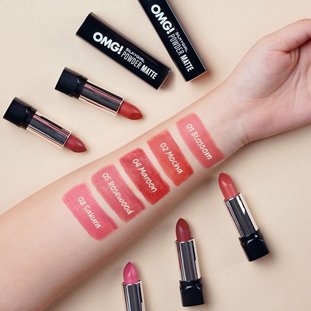 Jual Silkygirl OMG Lips Powder Matte Lipstik | Shopee Indonesia