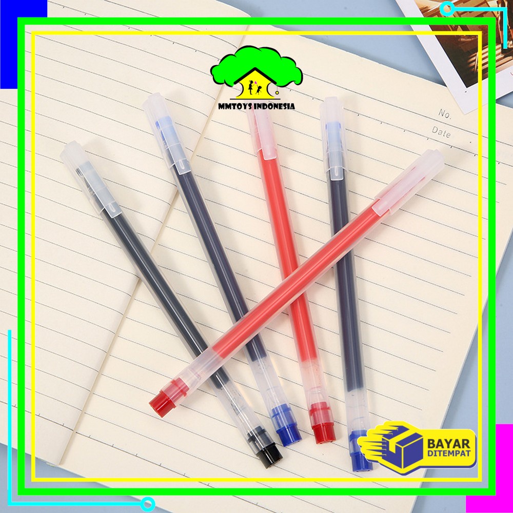 Jual MI-A46 Pena Gel Alat Tulis Pulpen 0.5mm Motif Polos Simple / Pena