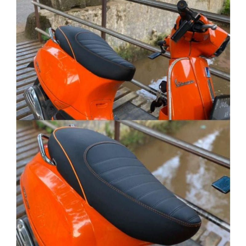 Jual Sarung Jok Motor Listrik & Vespa Matic Modifikasi Caferacer