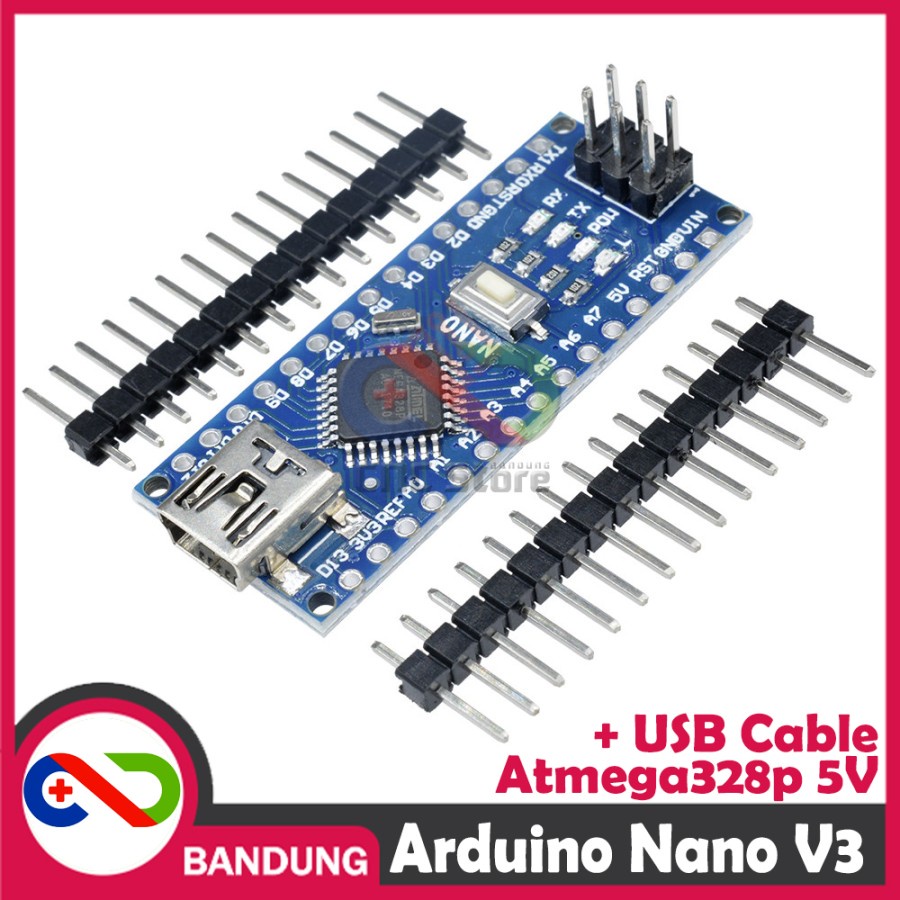 Jual Arduino Nano V3 30 Atmega328p Ch340 Ch340g 5v Board Plus Usb Cable Shopee Indonesia 2333