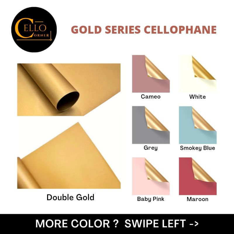 Jual GOLD SERIES CELLOPHANE Bi Color Gold Cellophane Flower Wrapping
